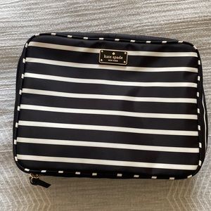 Kate Spade travel case black and white stripe